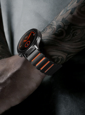 适用荣耀手表5ultra全钛表带5pro磁吸扣复合硅胶4pro智能腕表GS4运动3男pro钛合金属GS3i