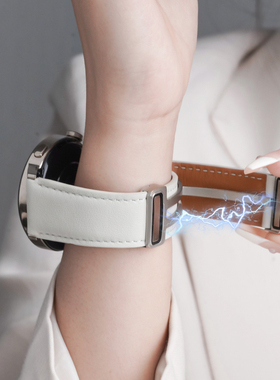 适用华为GT5手表带watchgt5pro按压式watch5真皮GT3腕表带watchgt6运动新款watch3/4pro智能2pro荣耀夏季女款