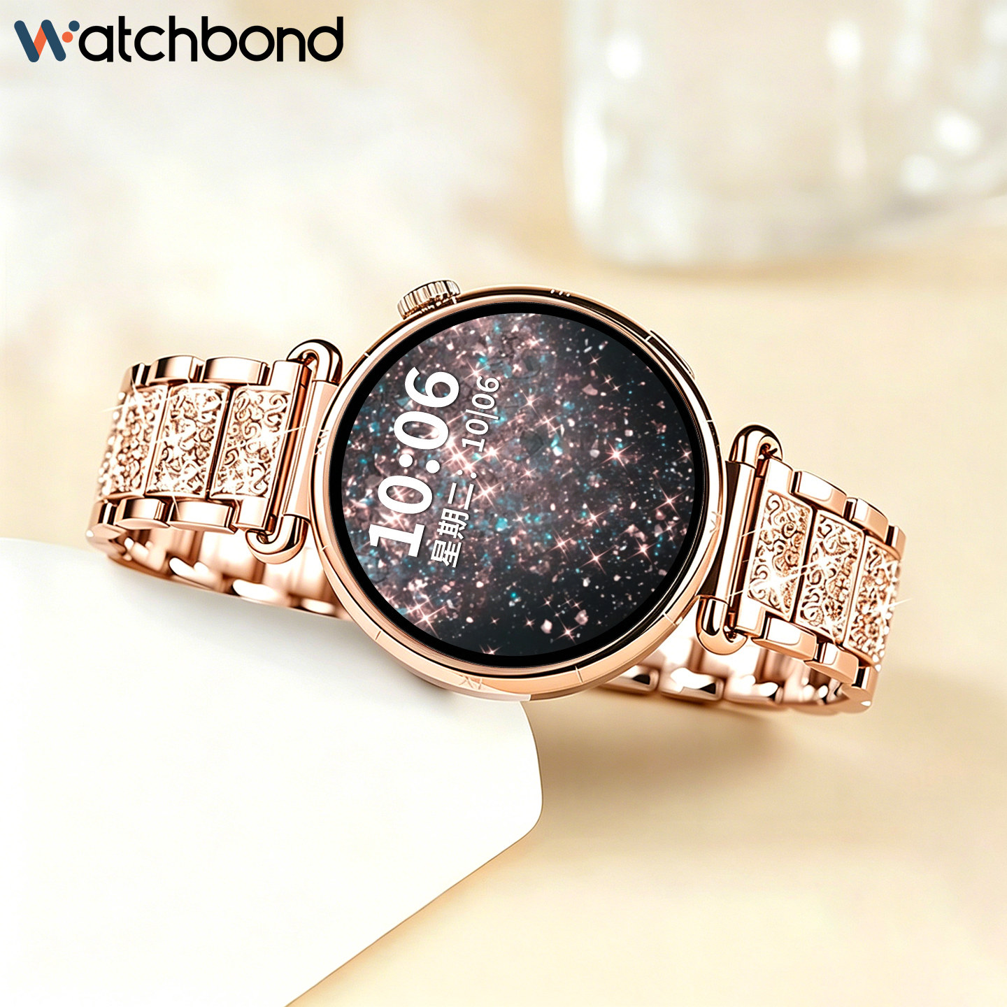 适用oppowatch x3 mini手表表带x2MINI满天星X3迷你轻奢镶钻腕带oppo春夏季女款精致满钻气质金属高级链18mm