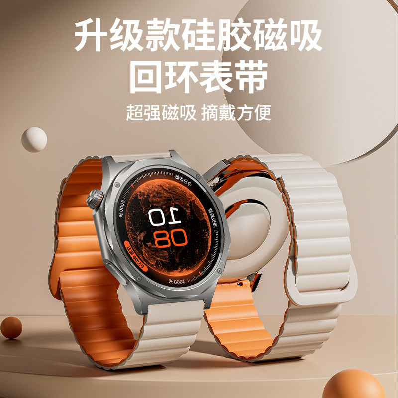 适用OPPOwatchX3手表带X2新款watchS磁吸硅胶腕表带watch4pro女款3pro智能watch2运动男女春夏透气