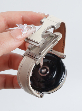 适用OPPOwatchX2mini手表带x2mini磁吸扣荔枝纹真皮腕表带运动智能小金表孙颖莎明日金同款夏季透气双C