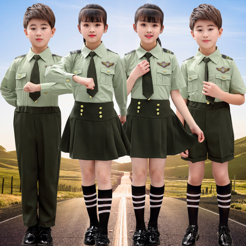 儿童飞行员服装海小警察扮演幼儿园中小学合唱服生运动会表演服军