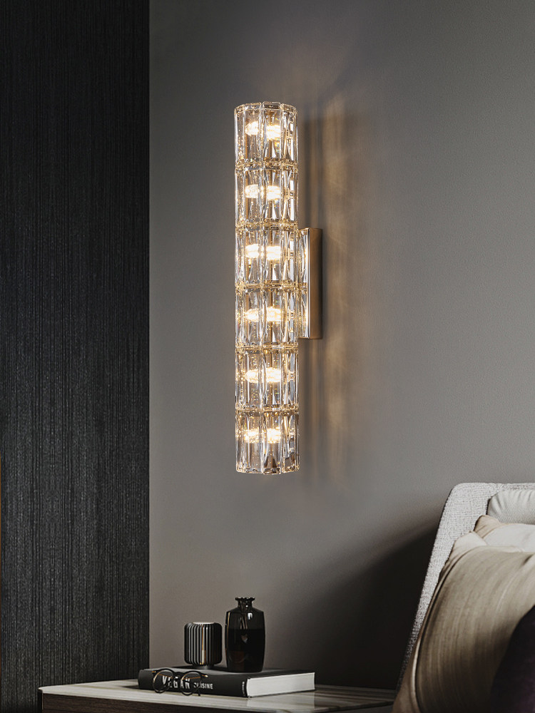 壁灯后现代轻奢别墅客厅电视背景墙灯水晶灯创意高端房间灯led