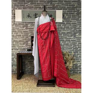 栖心僧服进口麻纱红色金边祖衣银边木制衣钩袈裟法衣和尚服