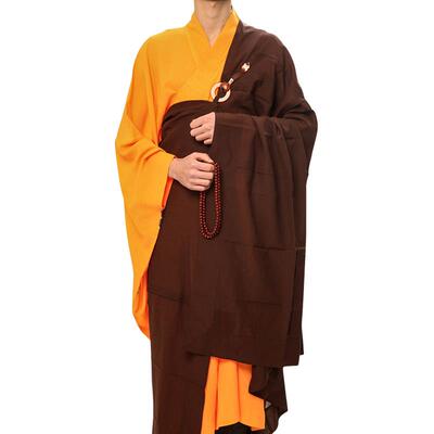 特价【弘通】大叶七衣僧服男僧衣秋季宽叶袈裟和尚咖啡色/不易皱/