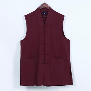 僧服夏季薄款马甲亚麻出家人马甲和尚僧人四季马夹伽蓝褂女