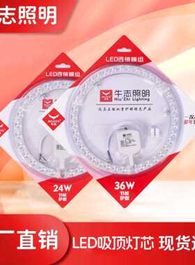 led灯盘24w圆形磁吸超亮三色透镜替换灯板节能光源模组吸顶灯灯芯