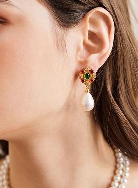 lulu chang2025设计师款 梦回巴黎系列 贝母珍珠耳钉耳饰 SE248