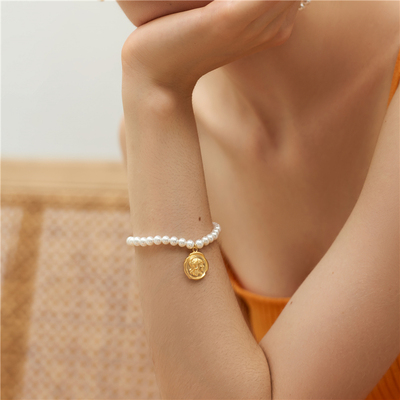 金币ins潮风轻奢夸张珍珠手链