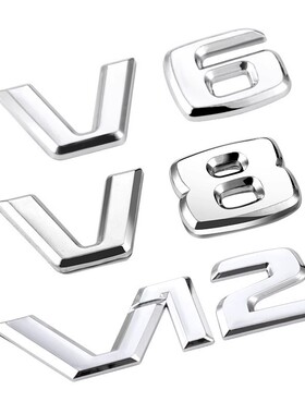 适用于奔驰S级S450LS500LS600L叶子板车标V6尾标V8标志V12字标贴