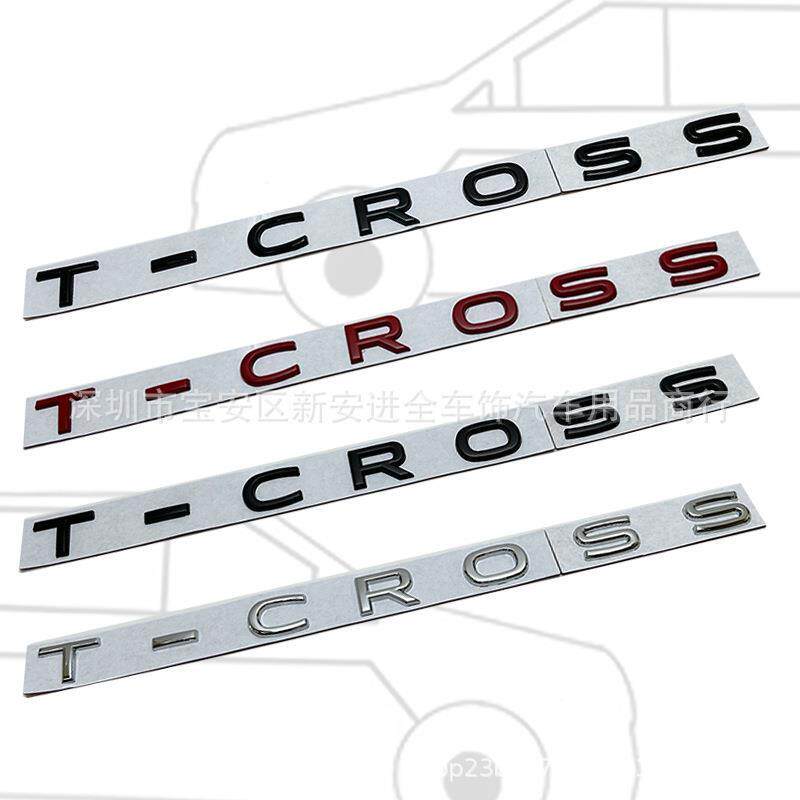 适用于大众途铠 T-CROSS 新款英文字母贴车标 改装金属后备箱贴标
