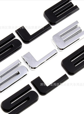 适用于GMC sierra sle车尾贴标 SLE字标 黑色尾箱车标改装车标