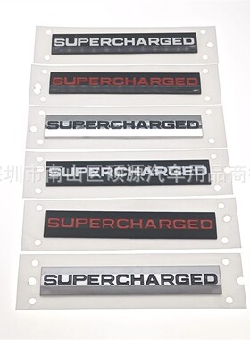 适用supercharged车贴机械增压改装车身贴叶子板车标ABS材质