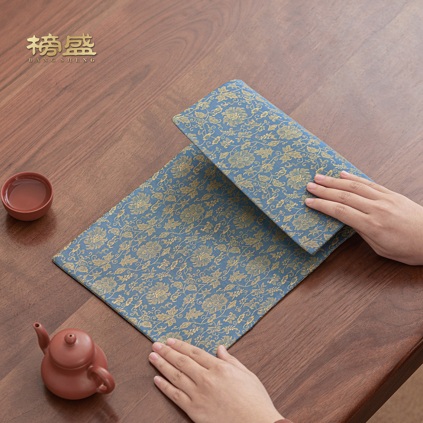 榜盛手作织锦缠枝莲茶席