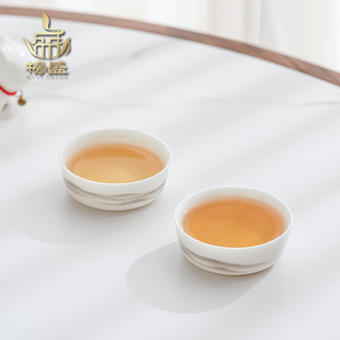 榜盛羊脂玉茶杯主人杯单杯功夫茶具个人专用新中式 高档白瓷品茗杯