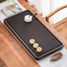 榜盛实木茶盘家用客厅整块小型排水干泡茶台办公室茶海托盘电木款