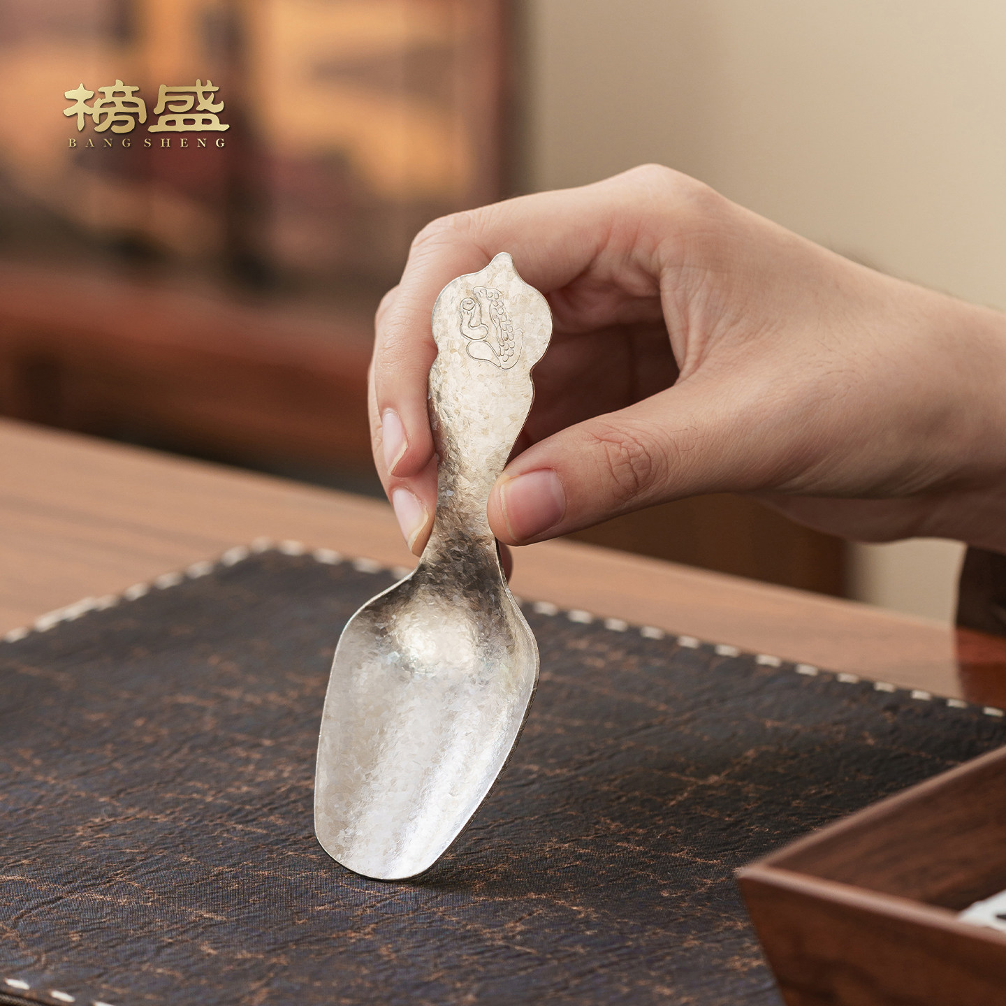 榜盛纯钛如意迷你茶匙图片