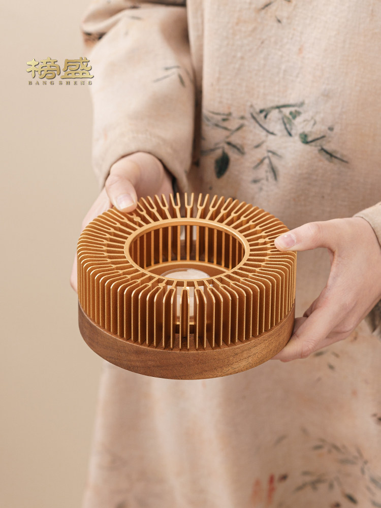 玫瑰金香烛暖茶炉底座家用加热茶炉中国古典保温炉实用茶几配件