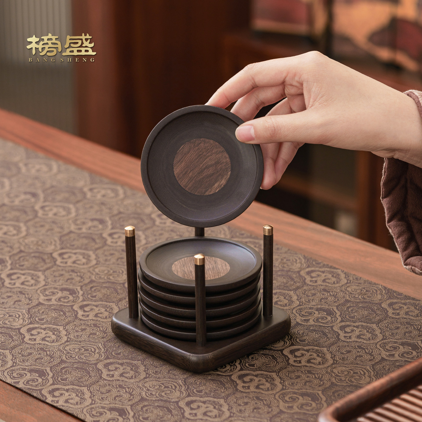榜盛北美黑胡桃木杯垫高档家用实木茶垫防滑茶杯垫功夫茶具配件,餐饮具,茶道/零配,淘宝优惠券,粉丝福利购,淘宝优惠卷