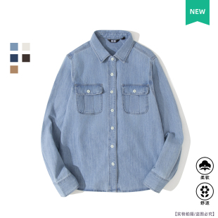 休闲外套女P480004 日单 水洗产品空调衫 衬衫 479579 蓝色牛仔工装