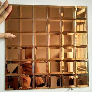 。马赛玻璃镜面马赛墙贴磨边玻璃马赛背景墙瓷砖电视背景墙