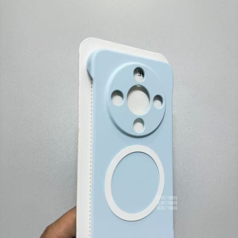 适用天蓝色无边框适用华为mate60pro+手机壳磁吸超薄mate70pro简约m50