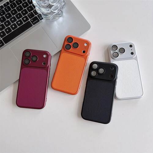 适用适用苹果18Promax手机壳iPhone14/15/16/17/18Pro荔枝纹大视窗软