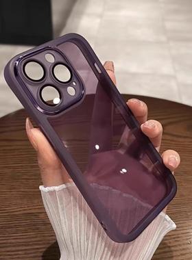 适用高级暗紫色红米k70e手机壳k60至尊版自带k50镜头膜k40s半透明