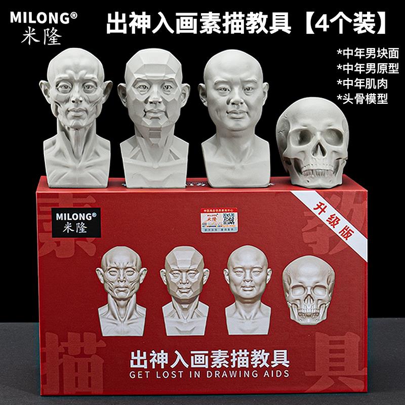 .出神入画头像教具头骨石膏雕塑素描摆件人像模型肌肉树脂静物肌