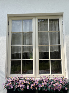 法式复古钢化玻璃窗断桥铝双层中空玻璃拱形双开窗法式老钢窗