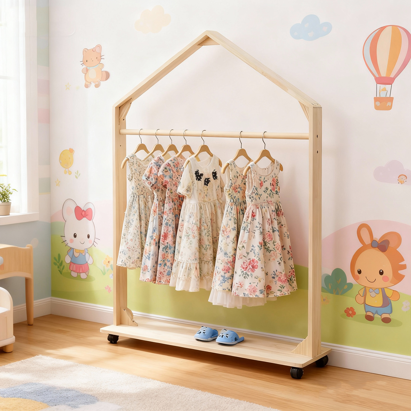 室内挂衣架小房子创意衣服架落地