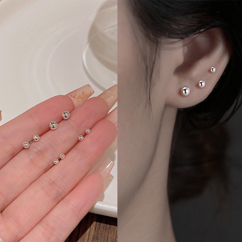 圆珠耳钉3mm一对装