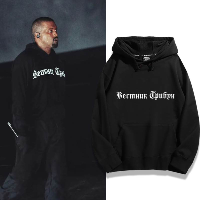 KANYE侃爷同款Vultures2海口试听会周边GOSHA连帽卫衣男女上衣服