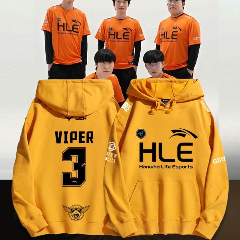 HLE战队服卫衣S14全球总决赛2024LCK周边Viperpeanut连帽外套秋