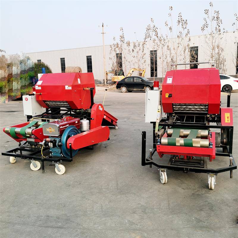 圆形打包机价格牛马羊草打捆包膜机压捆包膜机