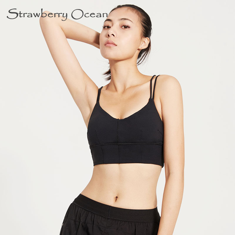 美背吊带健身瑜伽无钢圈舞蹈文胸内衣可外穿运动背心女防震高强度