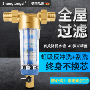 大流量前置过滤器反冲洗刮洗家用自来水农村地下水井水全屋净水器
