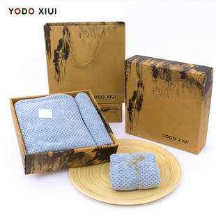 yodoxiui日本菠萝格浴巾礼盒成人男女家用裹巾吸水大毛巾二件套装