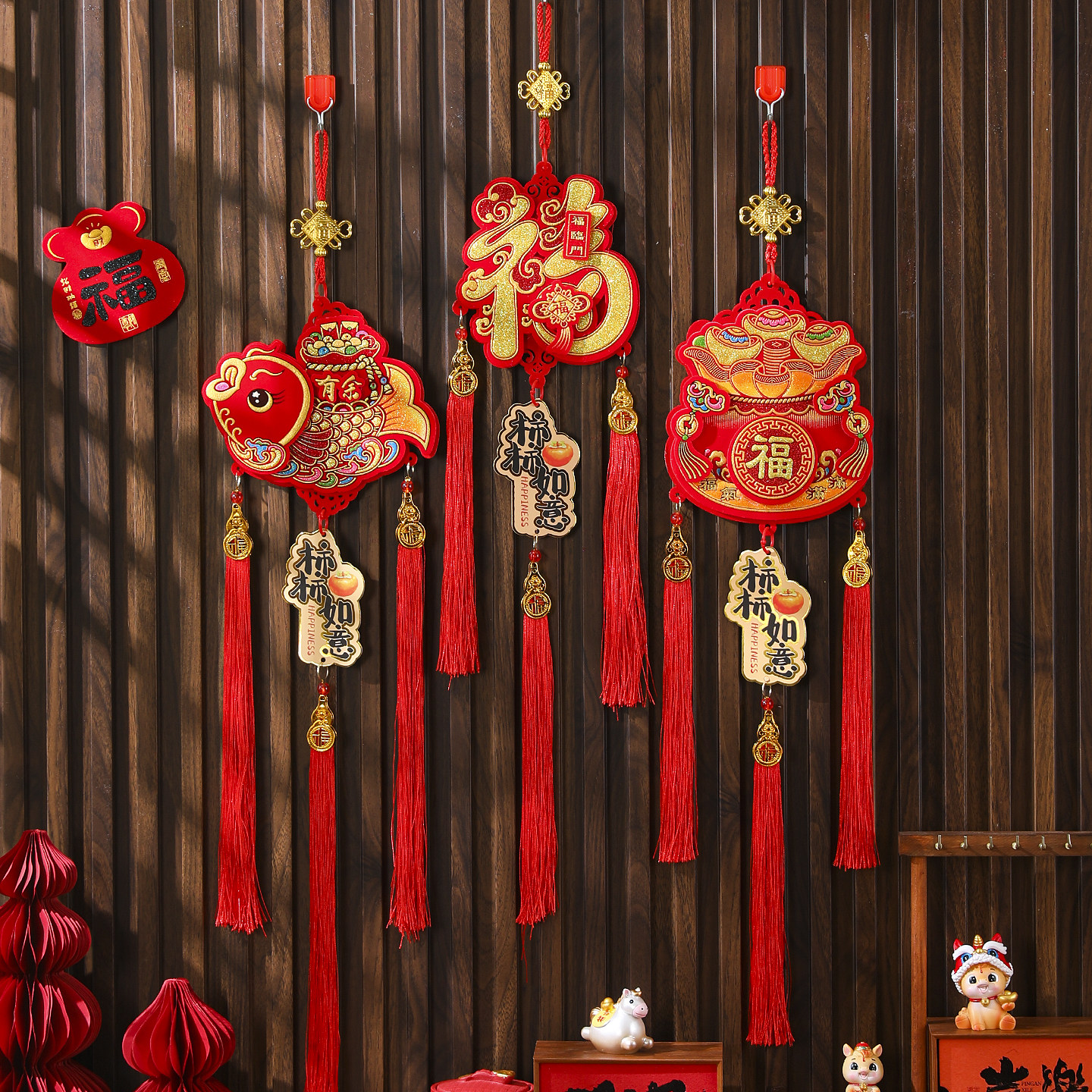 新年挂饰2026马年立体毛毡葫芦鱼福双面挂件春节客厅玄关装饰用品,节庆用品/礼品,挂饰/生肖挂饰,淘宝优惠券,粉丝福利购,淘宝优惠卷