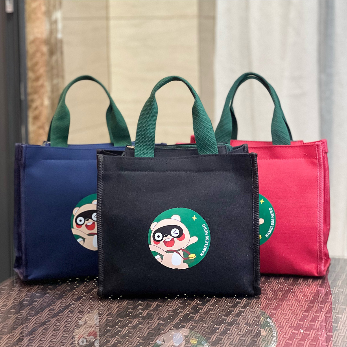 大容量上班上学带饭包卡通手提包