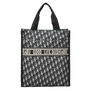 加厚帆布手提袋学生补课包多拉链A4纸手提包时尚字母妈咪手拎包