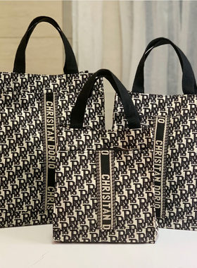 时尚字母补习袋大容量简约手提包