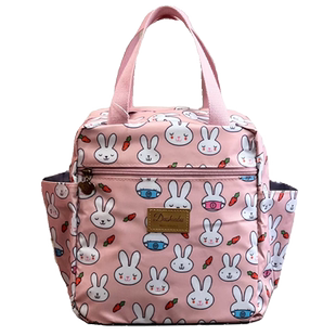 韩国卡通大容量便当包多分区便携手提袋妈咪包手拎母婴学生饭盒袋