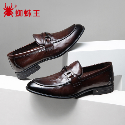 蜘蛛王男鞋官方品牌店正品商场同款高档商务春秋季真皮新款皮鞋男