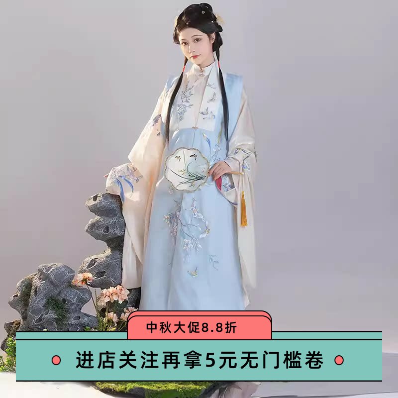明制汉服日常原创长衫秋冬马面裙图片