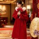 保暖贵气新娘新中式 红色毛领长款 毛呢外套结婚敬酒大衣高级感冬季