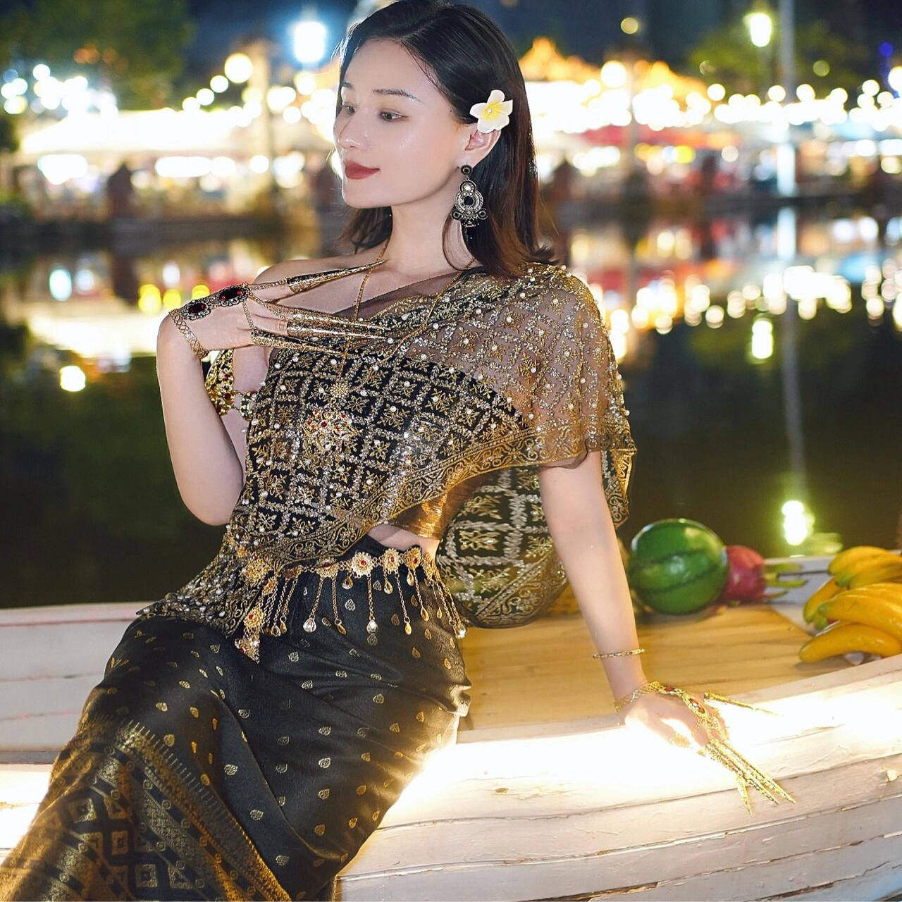 西双版纳网红款傣族裹胸披肩泰式按摩制服工作服足浴小娘惹泰国