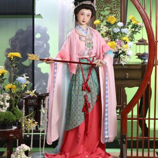 魏晋时期汉服神仙彩衣改良传统服饰大袖交领齐腰古风气质国风嫦娥