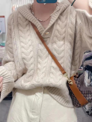 羊毛衫外套毛衣麻花针织羊绒卫衣