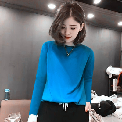 针织衫半高领胖mm打底衫长袖上衣